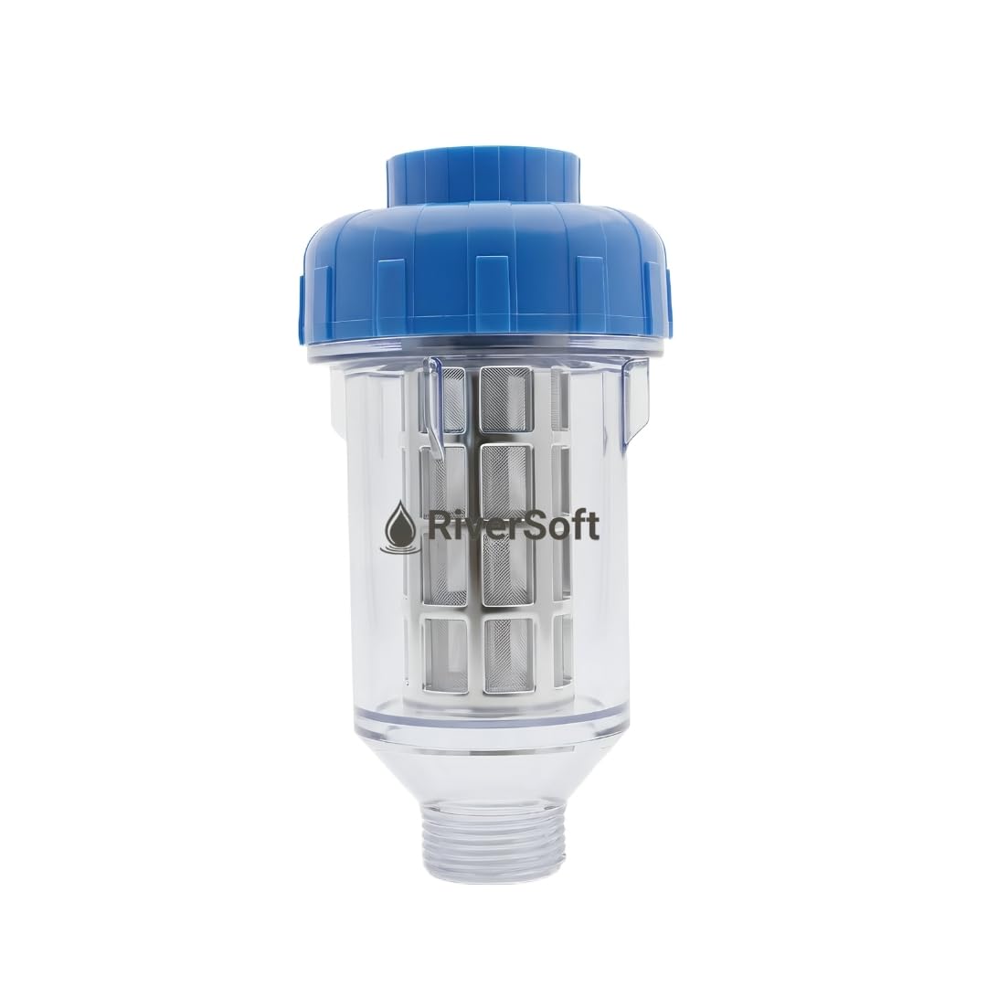 RiverSoft EcoBlu EBWF-04T Washing Machine Filter | Hard Water Softener | Limescale Protection | Transparent Housing| Easy Installation (Pack of 1)-image-39