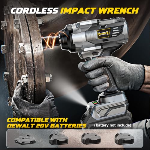 image for DIYtoolifz Cordless Impact Wrench 1/2 inch Compatible with DeWalt 20v 