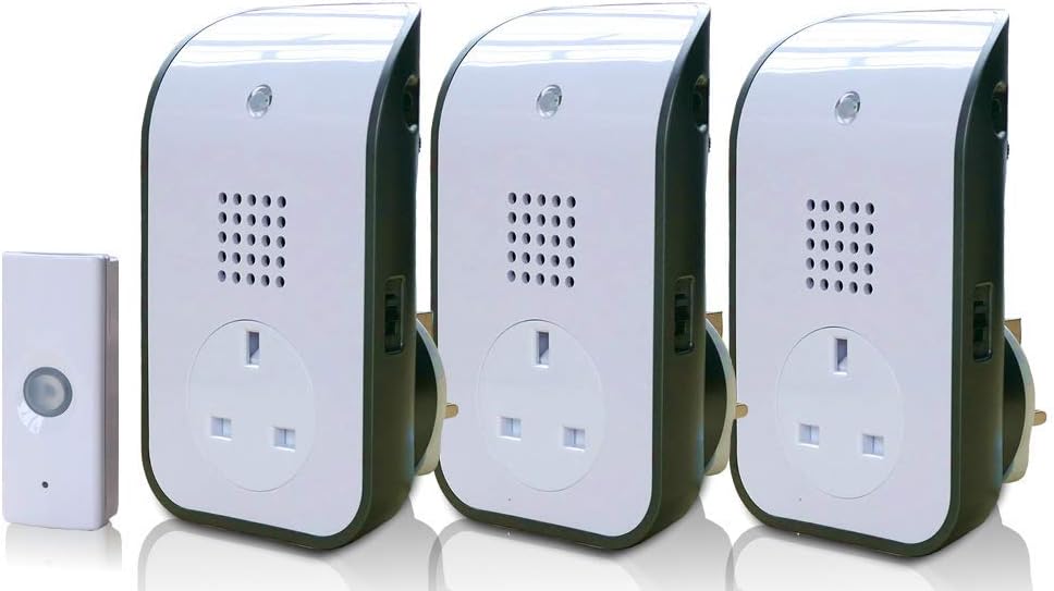 UNI-COM Wireless 150m Triple Plug Through Doorbell Kit