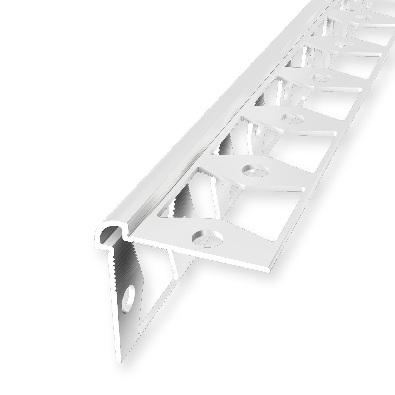 Wandprofil 25 x 25 x 2700 mm Einfasshöhe 2 mm Tapetenprofil Aluminium Glatt Winkelprofil Geschlossen Gestanzt Metallprofil pulverbeschichtet weiß glänzend RAL9016 Verbindungsprofil Küberit