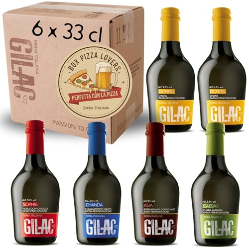 BEERBOX Pizza lover, Birra artigianale 6 bottiglie da 33cl, Selezione di birre artigianali Perfette per le pizzate, Birre artigianale confezione regalo - Idea regalo Natale - Made in Italy