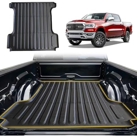 EZAPEX Truck Bed Mat Compatible with Chevy Silverado/GMC Sierra 1500 2019-2024 | 5FT 8INCH Bed Liner | TPE All-Weather Heavy Duty Bed Cargo Accessories Cover