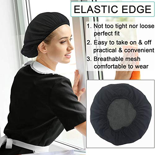 6/8/10 Pack Chef Hat Adult Adjustable Elastic Chef Cap Baker Kitchen Cooking Food Service Hair Nets Mesh Bouffant