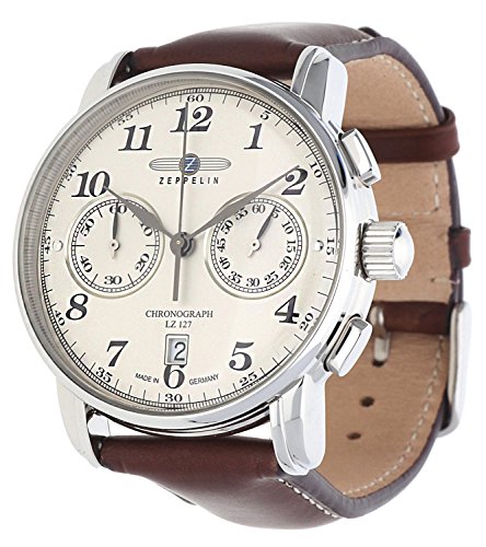 Preisvergleich Produktbild Zeppelin Unisex Chronograph Quarz Uhr mit Leder Armband 7678-5