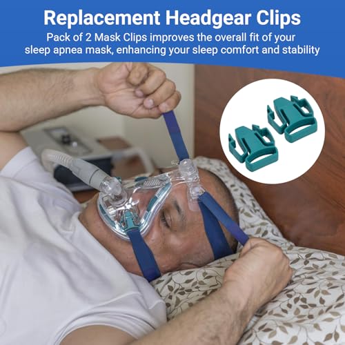 Quattro Air CPAP Headgear Clips Compatible with Resmed Mirage Quattro Frame Full Face Mask Headgear Strap C Pap Replacement Supplies - Thumbnail 4