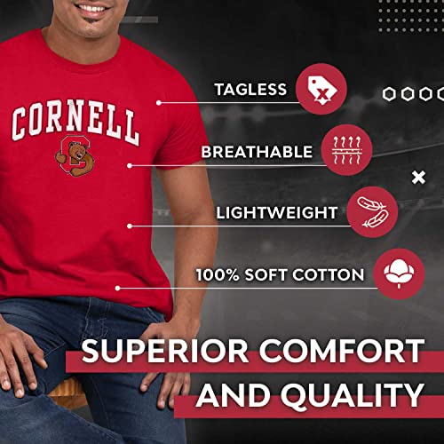 (Large) - Campus Colours Cornell Big Red Arch & Logo Gameday T-Shirt - Red,