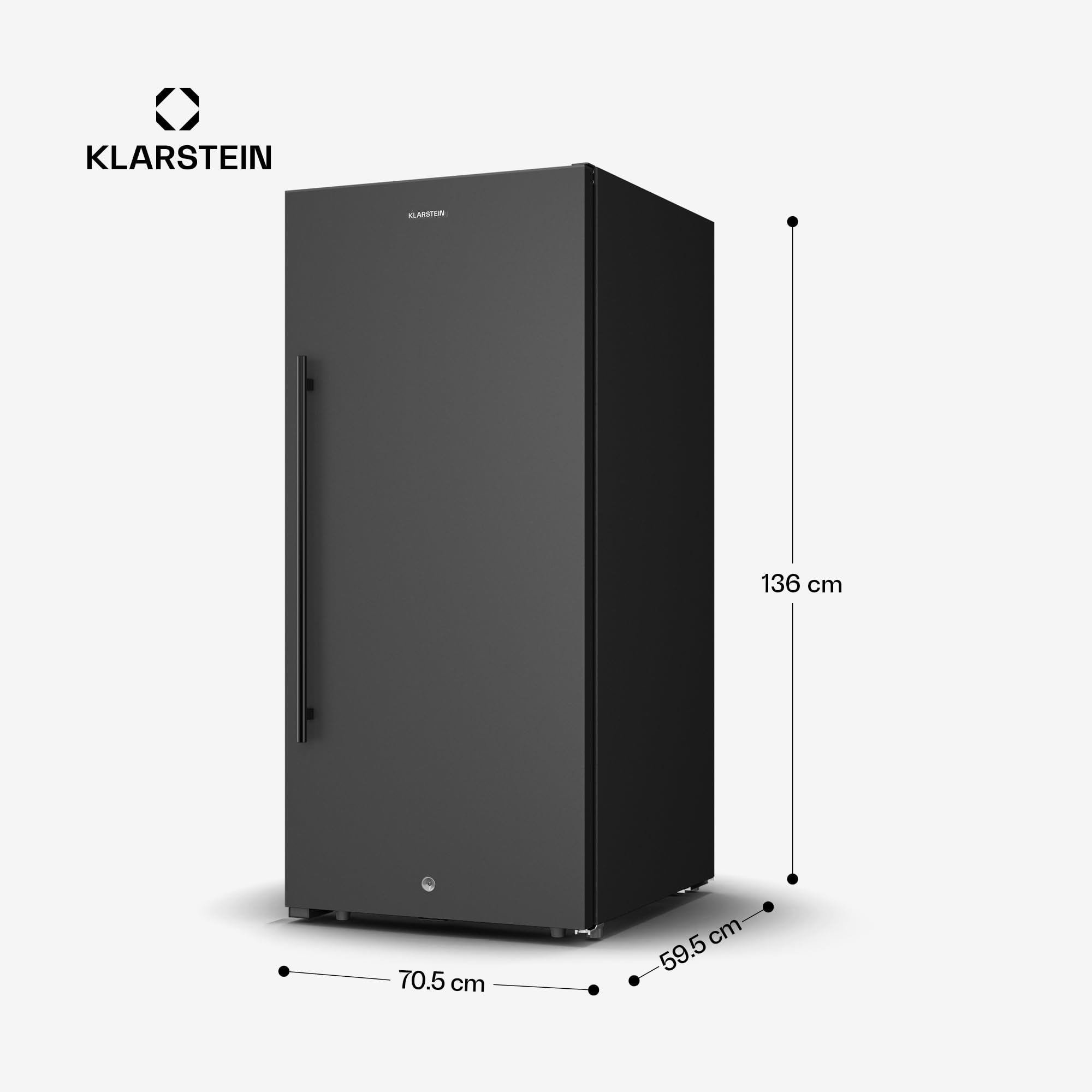 KLARSTEIN CellarMax Vinoteca Grande - 155 Botellas, 5-20°C, Control Táctil, Puerta Metálica, Cerradura, Alarma, Independiente, Nevera Para Vinos