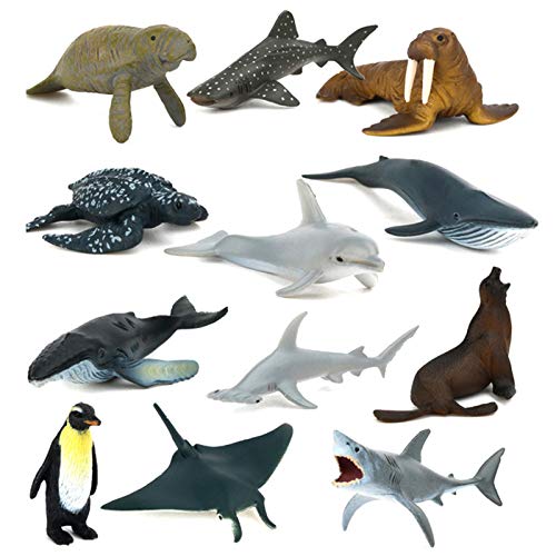 12pcs Oceaan Dieren Plastic Speelgoed Walvissen Dolfijnen Haai Speelgoed Educatief Badspeelgoed Cadeau Voor Kind - Image 8