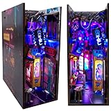 Neo Ramen MiniAlley DIY Cyberpunk Book Nook Kit – Wooden Diorama with Neon Lights, Futuristic Ramen Shop & Endless Alley Illusion – Unique Collectible Display for Bookshelf or Desk
