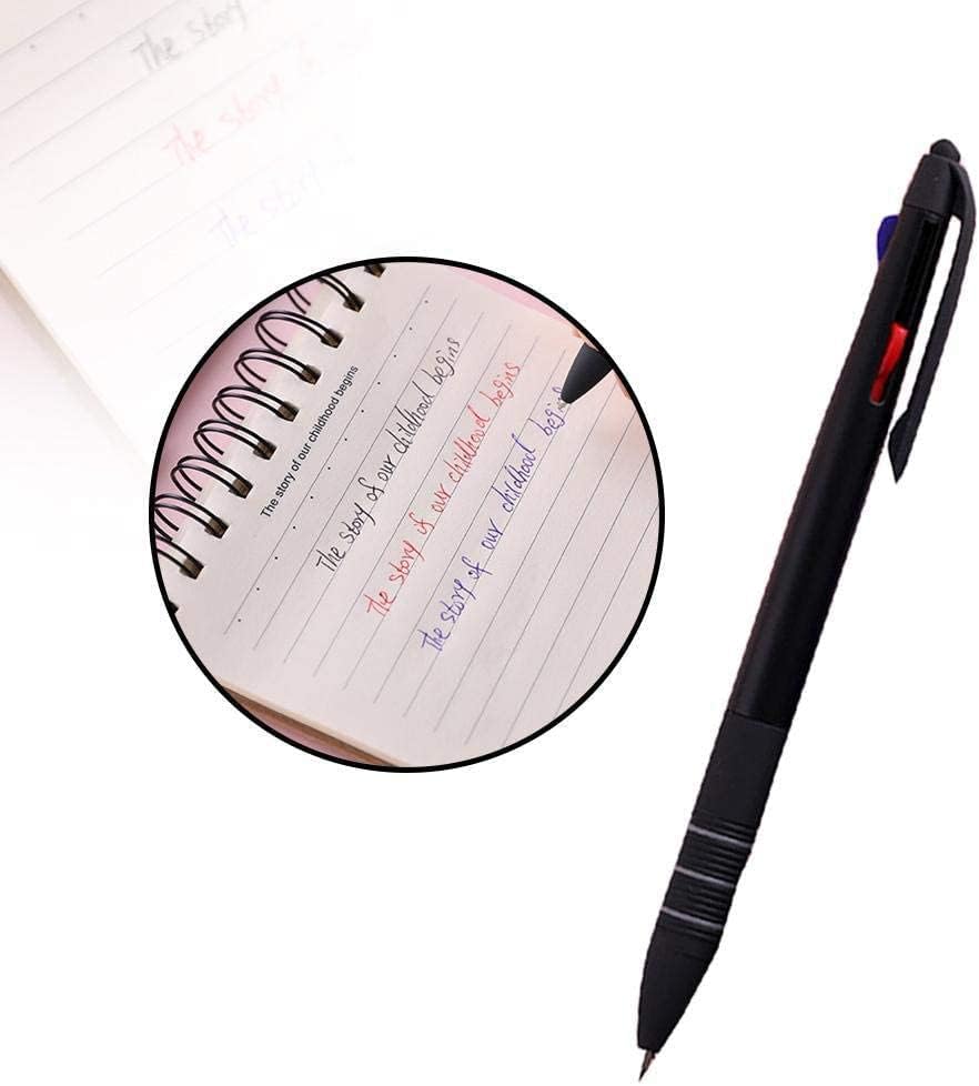 Vista 2 de JJLFresheners Bolígrafo multicolor 3 en 1, bolígrafos retráctiles, rojo, negro, azul, bolígrafo retráctil de 3 colores, 1 unidad para suministros