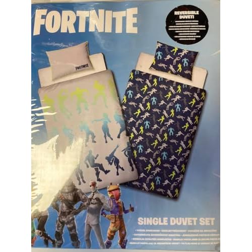 Epic Games Fortnite Bettwäsche 100% Baumwolle – Bettbezug 140 x 200 cm + Kissenbezug
