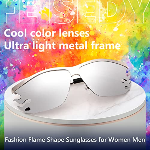 FEISEDY Retro Square Sunglasses Women Men Trendy Vintage Y2K Glasses Tinted Lens B28824
