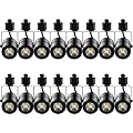 MOCAOIRE Track Lighting Heads, 10W 3000K Warm White Dimmable Bright LED Track Lighting Fixtures for Accent Retail Kitchen Artwork,120V Linear Track Light H Type-CRI90+ 24° White - 16 Pack (Black)