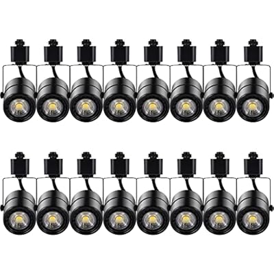 MOCAOIRE Track Lighting Heads, 10W 3000K Warm White Dimmable Bright LED Track Lighting Fixtures for Accent Retail Kitchen Artwork,120V Linear Track Light H Type-CRI90+ 24° White - 16 Pack (Black)