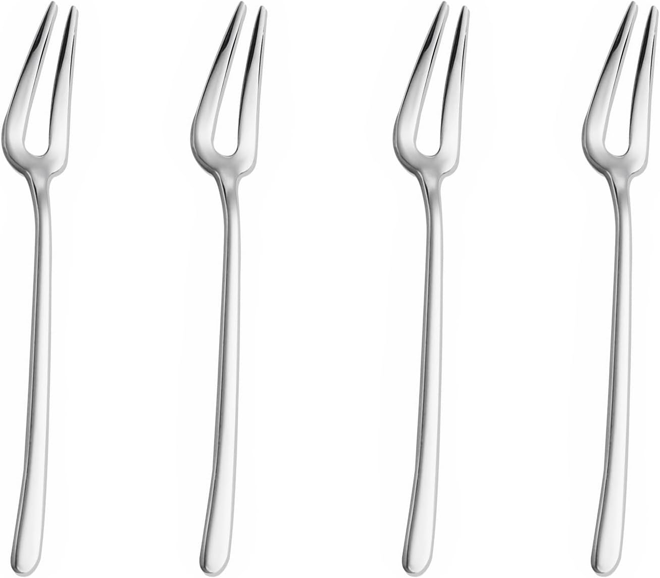 Hammered Silverware Tea Fork Set, Mirror Polished Utensil Dessert Fork, Stainless Steel Table Flatware for Home Party Wedding Cake Fruit Afternoon Tea, 2 Pieces