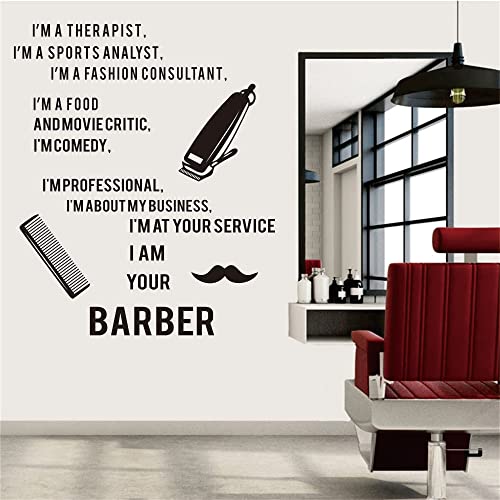 ANFRJJI Barber Shop Wall Decals – PVC Removable Stickers for Hair Salon and Beauty Studio Decor – Stylish Wall Art for Barbershop – 21