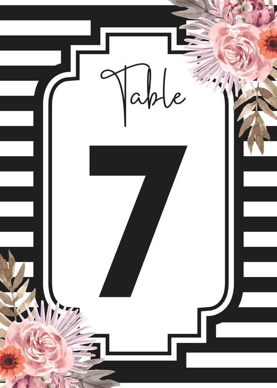 Fashnkart Black White Stripe 101 Pieces Wedding Table Numbers Cards 1-100 Double Sided with Head Table 4x6 inch Table Numbers for Wedding Reception/Party/Event