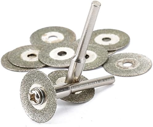 dophee 10pcs Diamond Cutting Off Discs Wheel with 2 Mandrel Arbor, 16mm