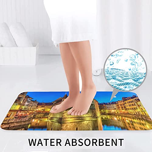 Jail And Canal In Annecy Old City Print Rug Mats Pads Badematte Badematte Badezimmerteppich Set 3-teilig + Konturteppich + Toilettendeckelbezug – Bild 7