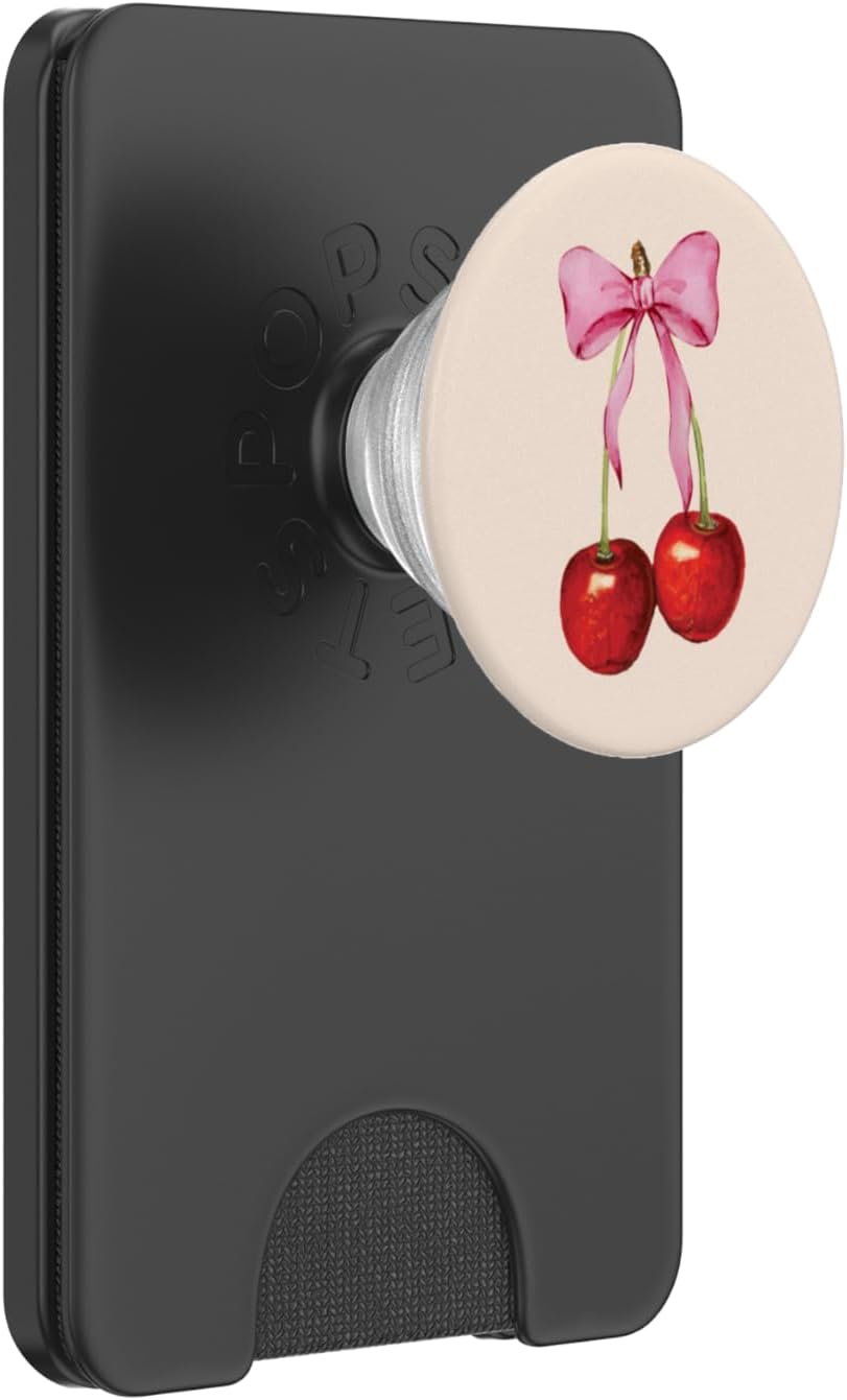 Cherry Pink Bow Coquette Soft Girl Aesthetic PopSockets PopWallet for MagSafe