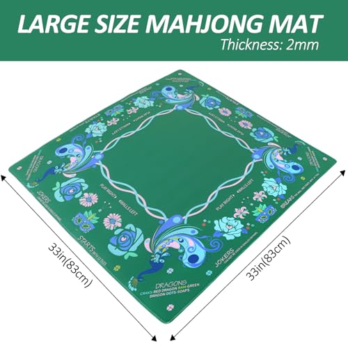 Jongyance Printed American Learning Mahjong Mat (33”x33”) with Black Carrying Bag, Anti-Slip, Noise-Reducing, Mahjong Table Mat for Mah-jongg, Poker, Board Games, Dominoes by Jongyance - Image 2