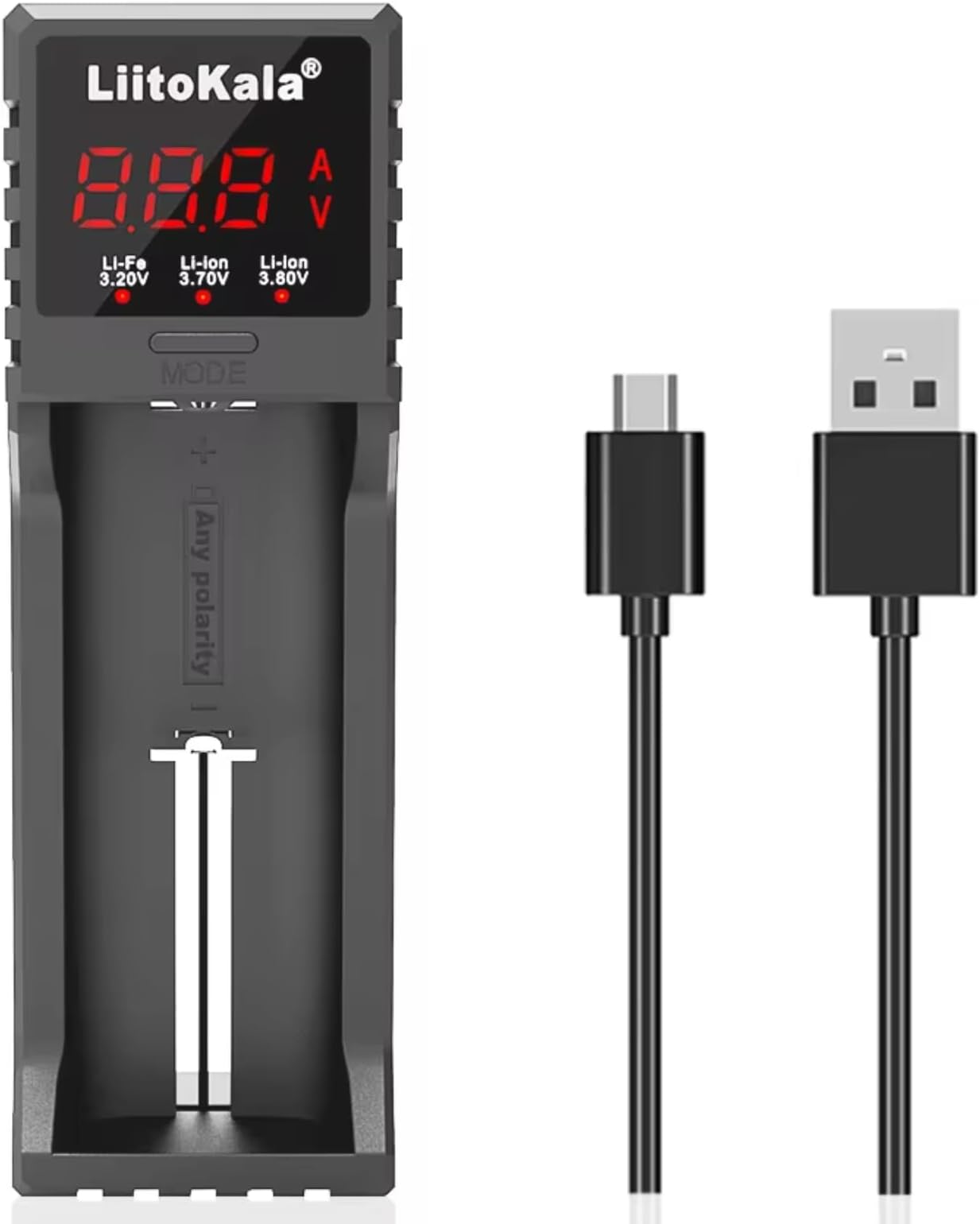 Efillooc Liitokala LII S1 2 Hour Smart USB Powered Battery Charger for Ni-Mh Li-ion LiFePO AAA/AA/14500/18650 with Voltage and Current Display (Not for 21700)