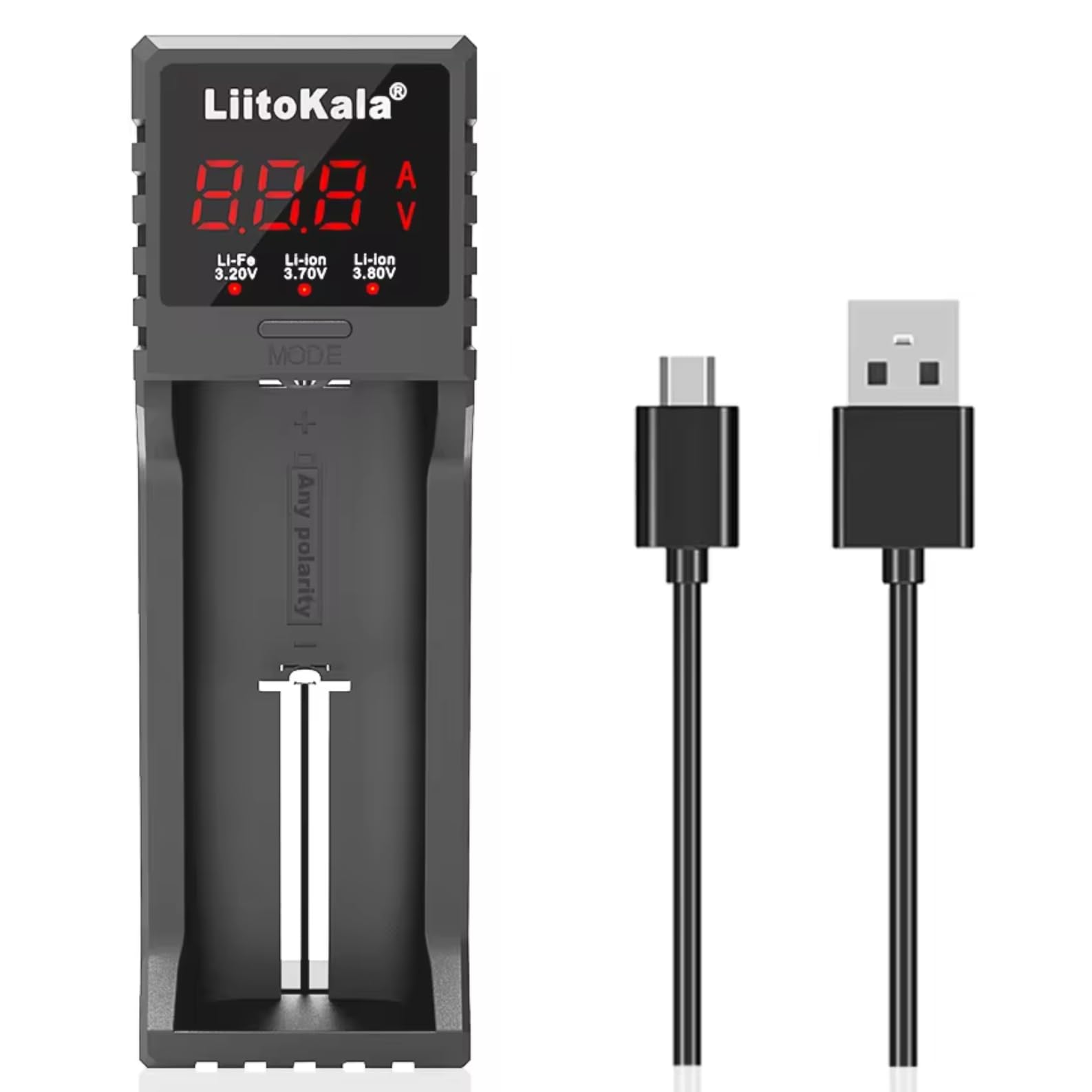Efillooc Liitokala LII S1 2 Hour Smart USB Powered Battery Charger for Ni-Mh Li-ion LiFePO AAA/AA/14500/18650 with Voltage and Current Display (Not for 21700)