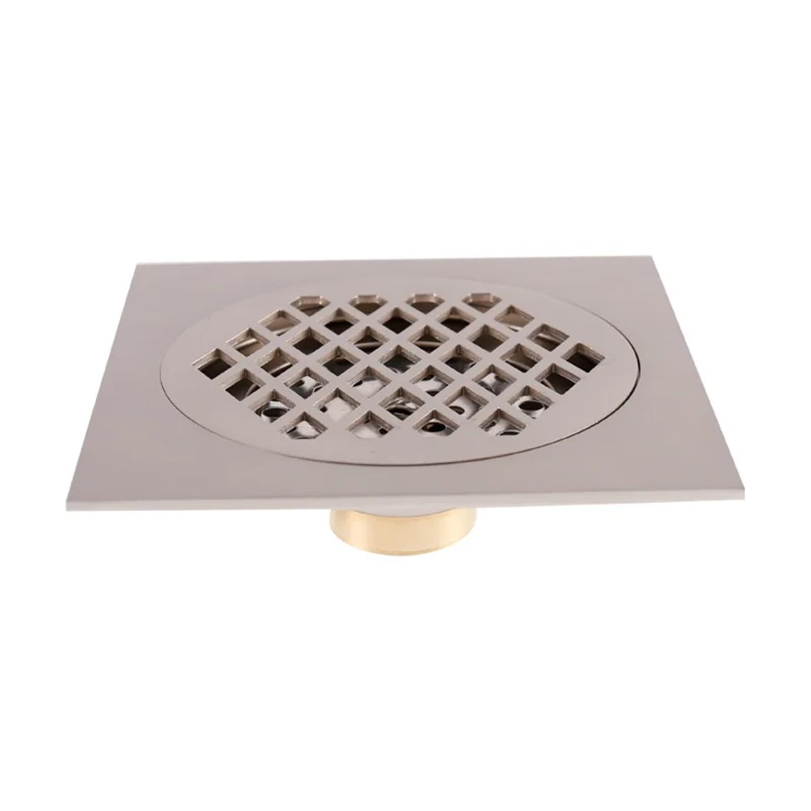 Floor Drain Square Floor Drain Brass Bronze Bathroom Shower Room Waste(Nickel Brushed)