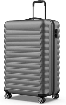 NUMADA - Large Travel Suitcase 25 kg Upfly 28' ABS (75 x 49 x 29 cm) with Combination Lock and 4 360 Double Wheels | Heavy Duty | Lightweight | Interior Compartmented | Grey