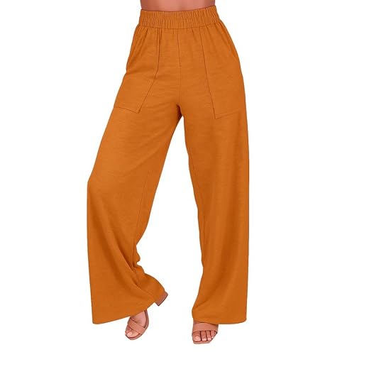 Calça Feminina Wide Leg Pantalona Cintura Alta com Bolso de Moletinho Inverno
