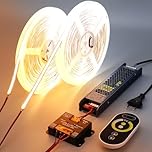 BENLUN Luces LED COB CCT 24V 20 Metros (10 Metros x 2), 2700K-6500K Regulable Blanco Tira LED de Interior, 10W/M CRI 93 Luz LED Adhesiva con Mando y Alimentación para Habitacion Decoración