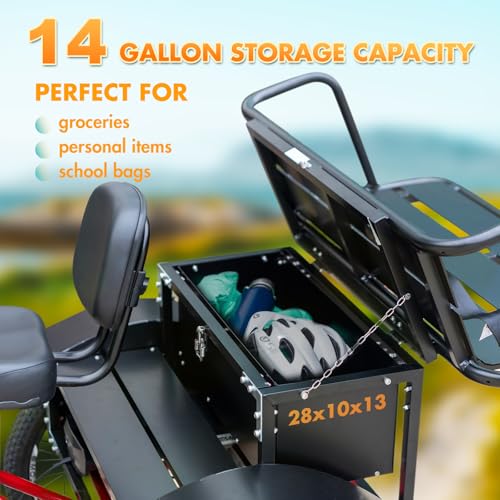 Image of Bull Trail 8.5 inch Low Step Through Electric Tricycle for Adults with Passenger Seat, Long Range Seniors Ebike Trike with Differential, 500W 7 Speed Three Wheel Electric Bike (Full Assembly, Blue)