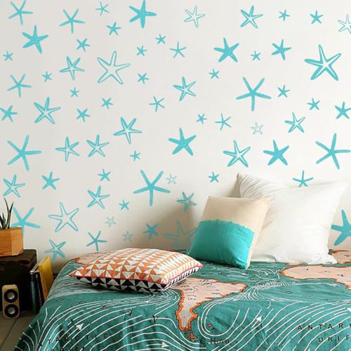 Starfish Wall Sticker, calcomanías de estrella marina coloridas miniatura 1