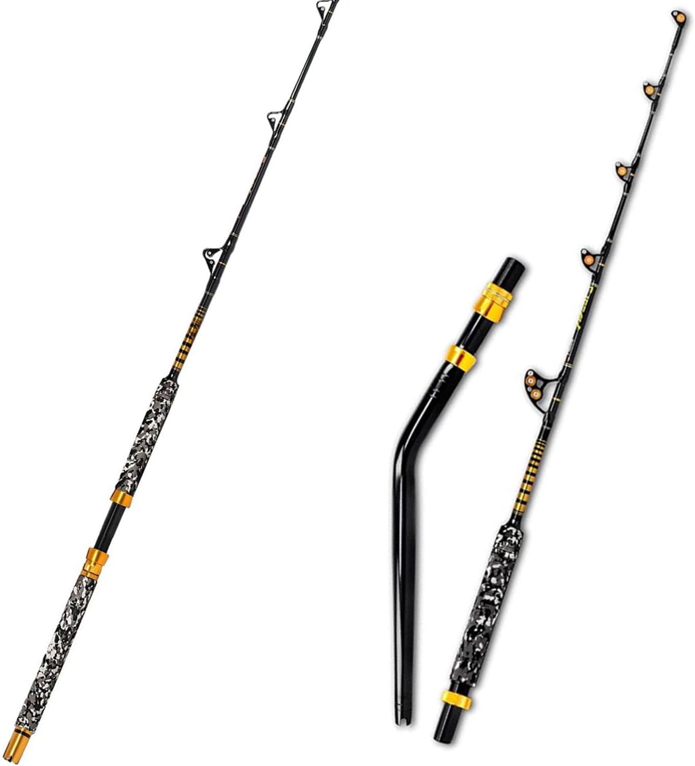 Fiblink 1-Piece 6-Feet Big Game Rod & 6-Feet Bent Butt Trolling Rod (80-120lbs)