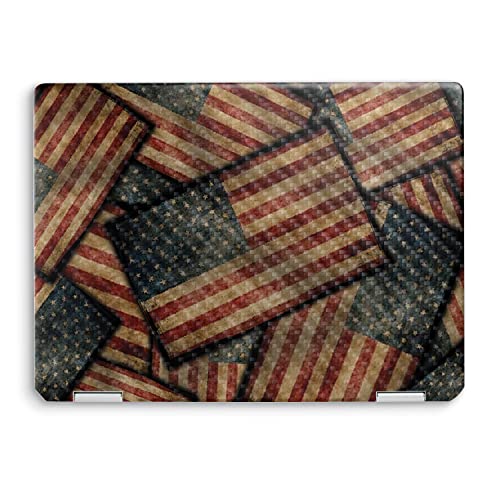 Image of MightySkins Carbon Fiber Skin Compatible with HP Spectre x360 14 inch (2022) Full Wrap Kit - Vintage American | Protective, Durable Textured Carbon Fiber Finish | Easy to Apply | Made in The USA