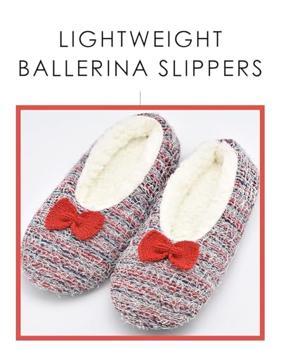 Image of DICUIRD Womens Cozy&Warm Soft Sole Slipper Socks with Grippers-Girls Teddy Fleece Indoor Slipper with Non-skid Bottoms
