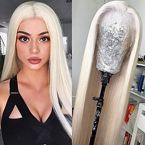 PlatinumHair Platinum Blonde Wig for Women Loose Wave Hair Heat Resistant Glueless Ash Blonde Long Wavy Synthetic Lace Front Wigs 22 inch PlatinumHair Platinum Blonde Wig for Women Loose Wave Hair Heat Resistant Glueless Ash Blonde Long Wavy Synthetic Lace Front Wigs 22 inch