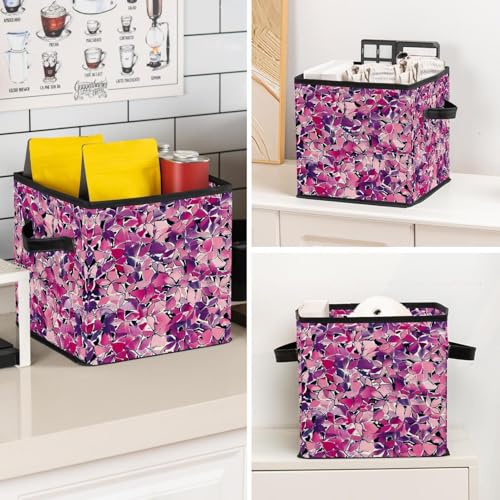 Boîte rangement tissu fleurs roses : la solution pour armoires saturées - 8