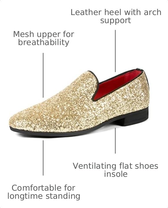Image of UUBARIS Mens Dress Loafers Tuxedo Suit Slip on Shoes