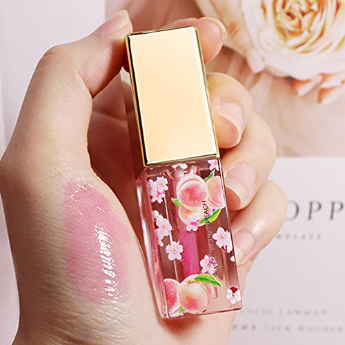 Image of evpct 3Pcs Peach Strawberry Watermelon Mini Clear Color Change Changing PH Tinted Lip Gloss Balm Set for Women Girls Lip Oil Gloss Tint Stain Glaze Pack bulk labiales magicos brillos para labios