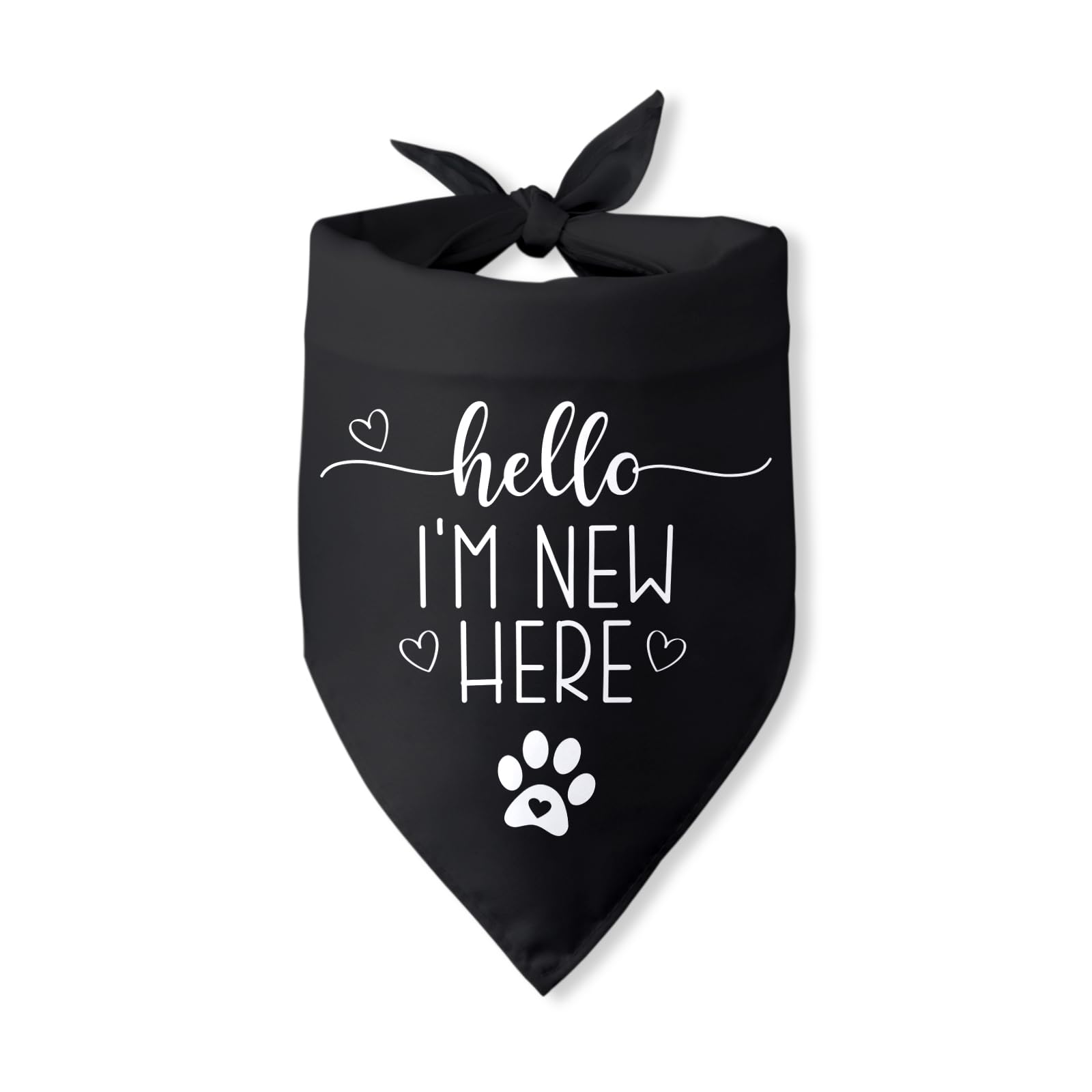 Bandana para perros con texto en inglés «Hello I'm New Here», regalo para nuevos propietarios, bandana para cachorros, regalos para dueños de perros, baberos triangulares, accesorios para perros