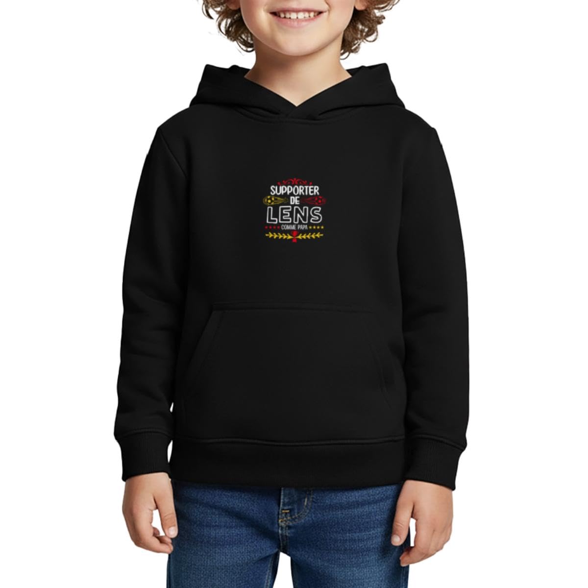 Spreadshirt Je suis Un Supporter De Lens comme Papa Sweat À Capuche Enfant Premium