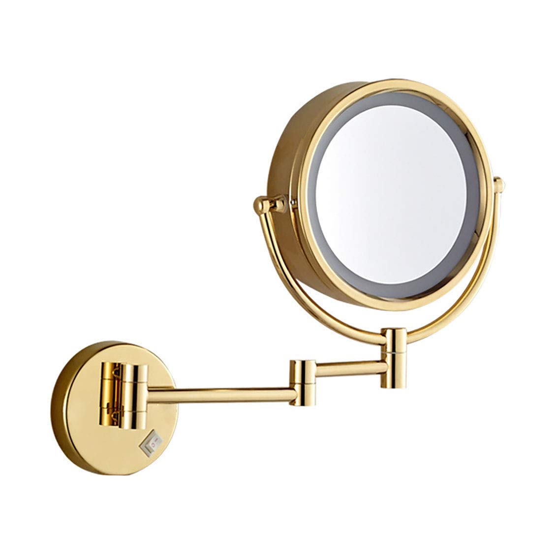 Specchio per Trucco a Parete con ingrandimento 3X, Specchio cosmetico ingranditore con luci a LED, Collo di Cigno Flessibile e aspirazione di bloccaggio, Bracci