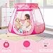 Pop Up Princess Tent with Colorful Star Lights for 1 2 3 Year Old Birthday Gift, 12-18 Months Baby Girl Toys, Foldable Ball Pit with Carrying Bag, Indoor&Outdoor Play Tent for Kids