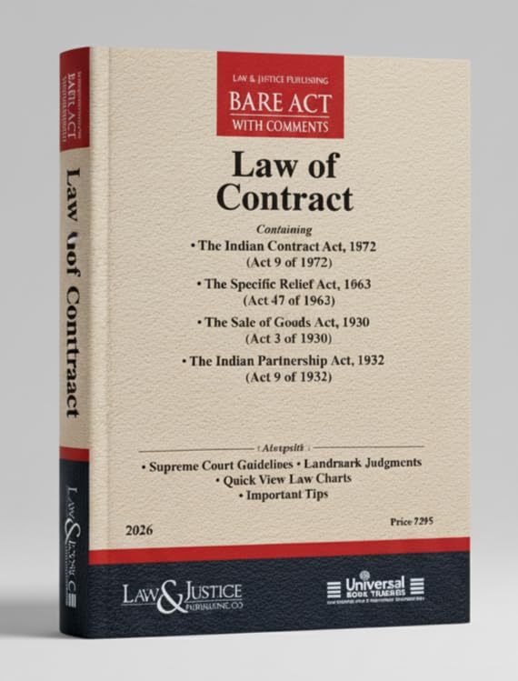 Image of Law of Contract Bare Act with Comments 2026 Edition | Indian Contract Act 1872 | Specific Relief Act 1963 | Sale of Goods Act 1930 | Indian ... | Landmark Judgments | Quick Charts & Tips