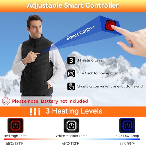 Men and Women Heated Vest with 9 Heating Zones, Lightweight Heating Vest for Winter (Battery Not Included)4