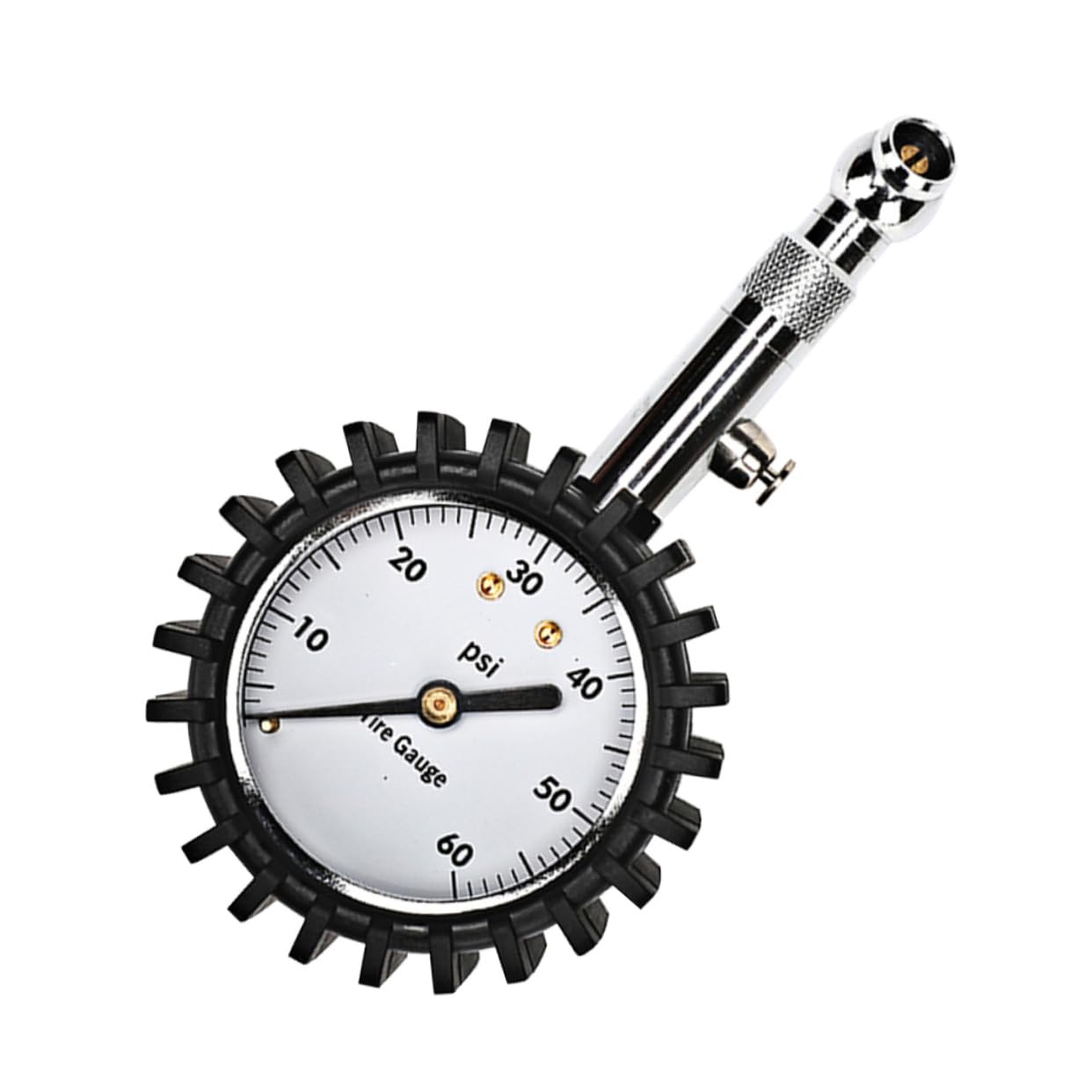 PRETYZOOM Mechanical Tire Pressure Gauge for Car and Motorcycle Easy to Read Dial Angled Chuck Durable and Construction No Batteries Required Black