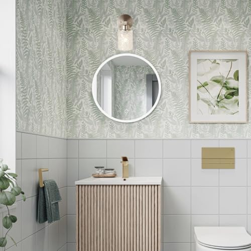 Image of ALICE HOUSE Brushed Nickel Wall Sconce, Farmhouse Bathroom Wall Lamp, Modern Wall Lighting for Living Room Bedroom Hallway AL9082-W1