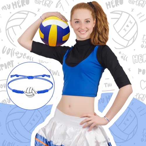 Jadive 20 Pieces Volleyball Charm Bracelets Bulk Volleyball Team Gifts Adjustable Sports Coaching Supplies Players Decorations for Women Men Coach4