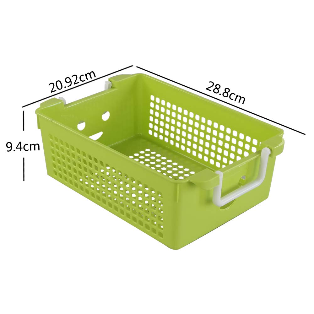 EURXLQ 6 Cestino Portaoggetti Pieghevole in Plastica, Impilabile - Cassetta Rosa, 30x20x12cm